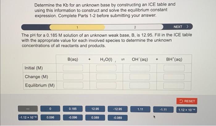 Solved Determine the Kb for an unknown base by constructing | Chegg.com