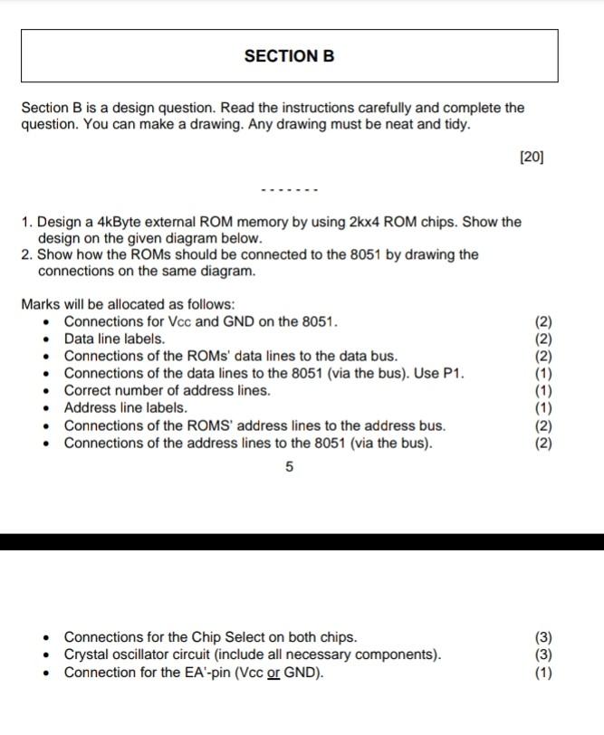 Solved SECTION B Section B Is A Design Question. Read The | Chegg.com