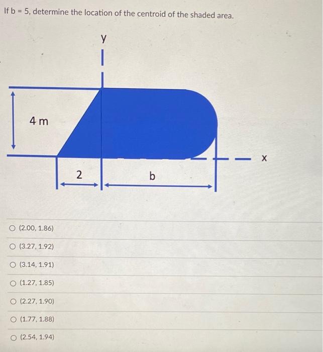 Solved If b = 5. determine the location of the centroid of | Chegg.com