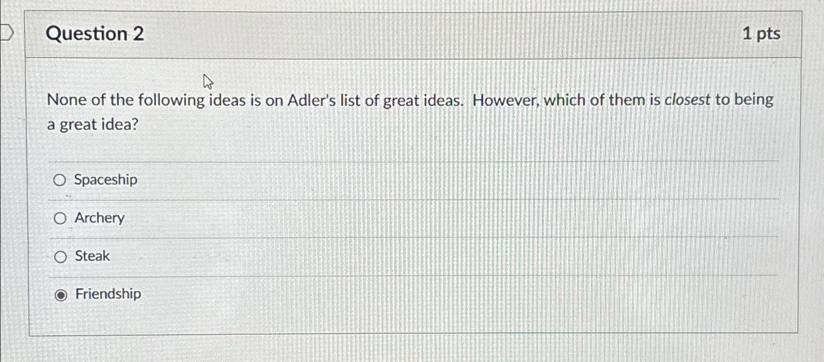 Solved Question 21 ﻿ptsNone of the following ideas is on | Chegg.com