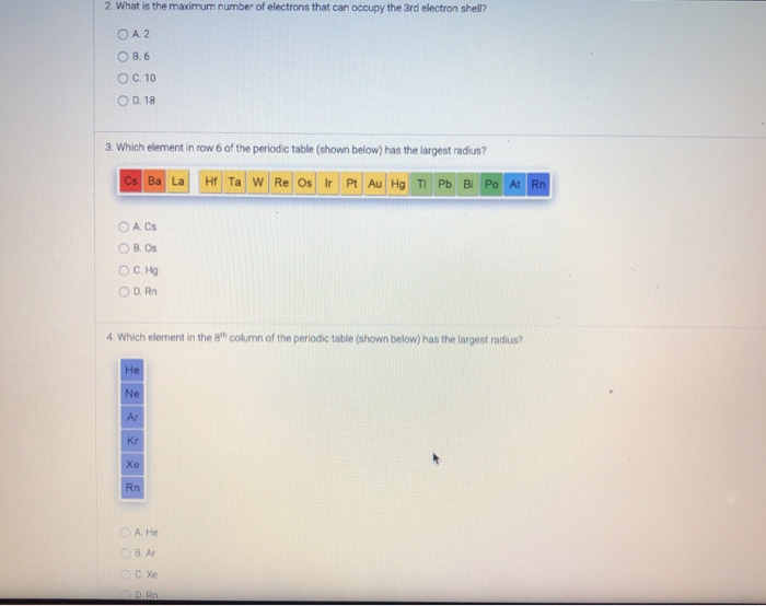 Solved 2 What is the maximum number of electrons that can Chegg