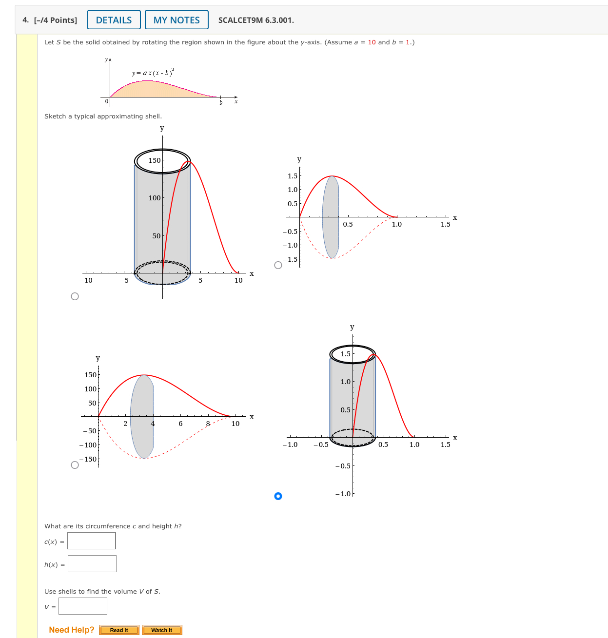 Typical Approximating Shell Solved Let S be the solid obtained by rotating the region | Chegg.com