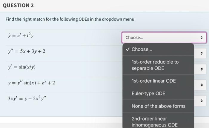 Solved QUESTION 2 Find the right match for the following | Chegg.com