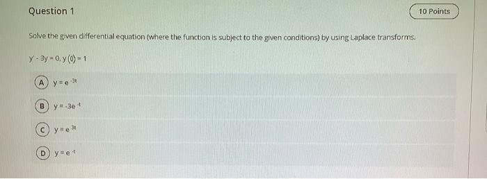 Solved Question 1 10 Points Solve the given differential | Chegg.com