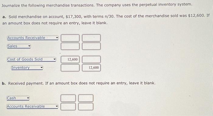 Solved Journalize The Following Merchandise Transactions Chegg Com