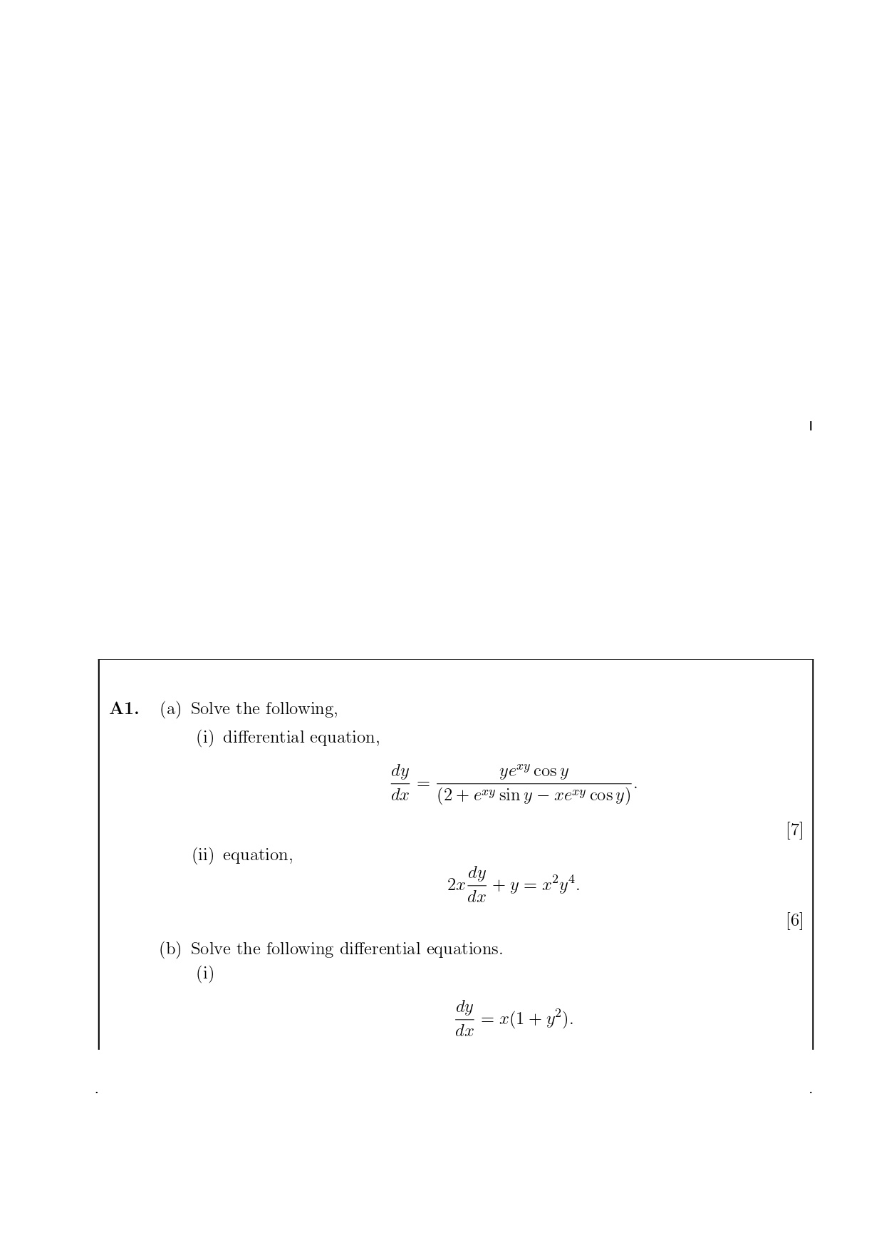 Solved A1 A ﻿solve The Following I ﻿differential