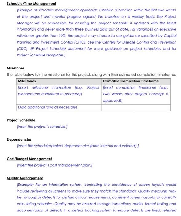 Schedule/Time Management {Example of schedule | Chegg.com