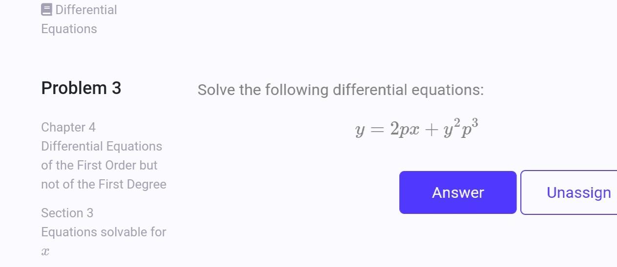 Solved Differential Equations Problem 3 Solve The Following