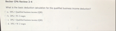 Solved Becker CPA Review 2-4What is the basic deduction | Chegg.com