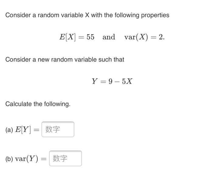 Solved Consider a random variable X with the following | Chegg.com