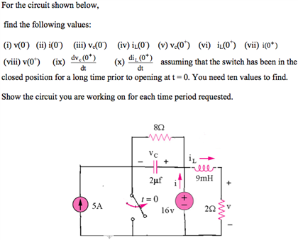 Solved For the circuit shown below, find the following | Chegg.com