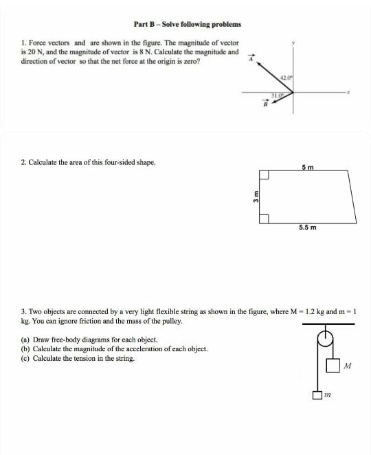 Solved Part B - Solve Following Problems 1. Force Vectors | Chegg.com