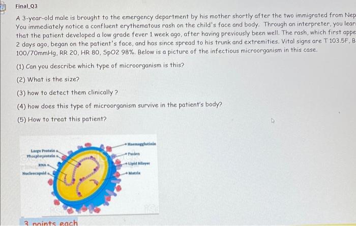 Solved A 3-year-old male is brought to the emergency | Chegg.com