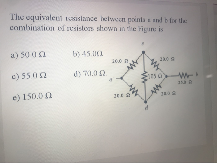 Solved The Equivalent Resistance Between Points A And B For | Chegg.com