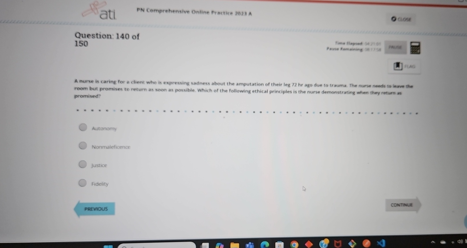Solved PN Comprehenslve Online Practice 2023 ﻿AQuestion: 140 | Chegg.com