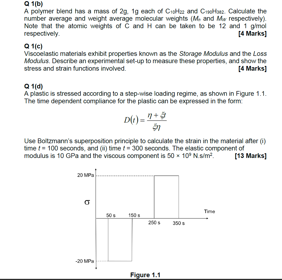 Solved Q 1(b)A polymer blend has a mass of 2g,1g ﻿each of | Chegg.com