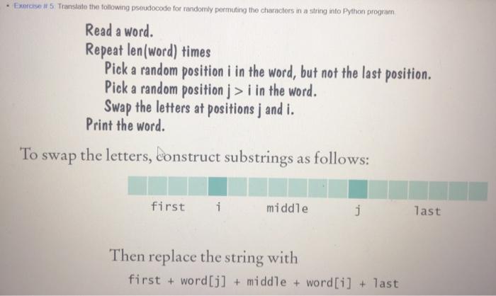 Solved • Exercise 5. Translate the following pseudocode for | Chegg.com