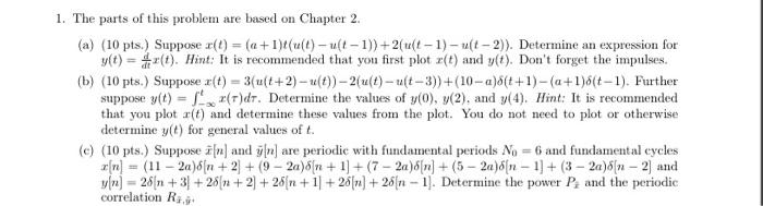 Solved 1. The parts of this problem are based on Chapter 2 . | Chegg.com