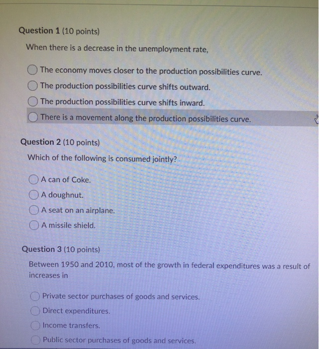 Solved Question 1 (10 points) When there is a decrease in | Chegg.com