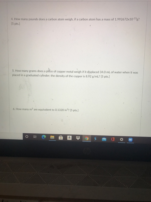 calculate the mass of one carbon atom in pounds