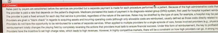 Solved Describe the provider incentives under each of the | Chegg.com