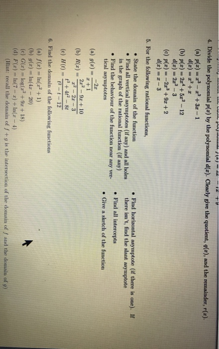 Solved 4 Divide The Polynomial P X By The Polynomial D Chegg Com