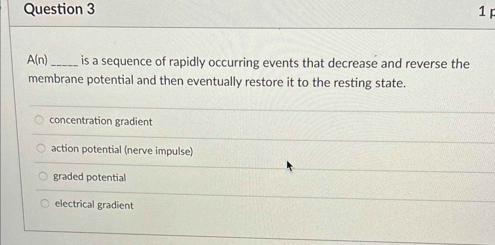 Solved Question 3A(n), ﻿is a sequence of rapidly occurring | Chegg.com