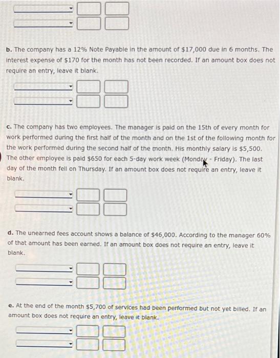 Solved Prepare adjusting entries for the following | Chegg.com