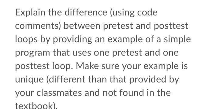 Solved Explain the difference (using code comments) between | Chegg.com