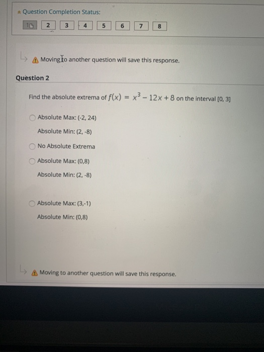 Solved Question Completion Status: 1 2 3 4 5 6 7 8 L A | Chegg.com