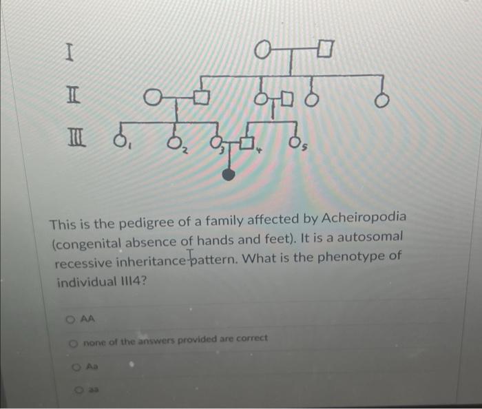 Solved This is the pedigree of a family affected by | Chegg.com