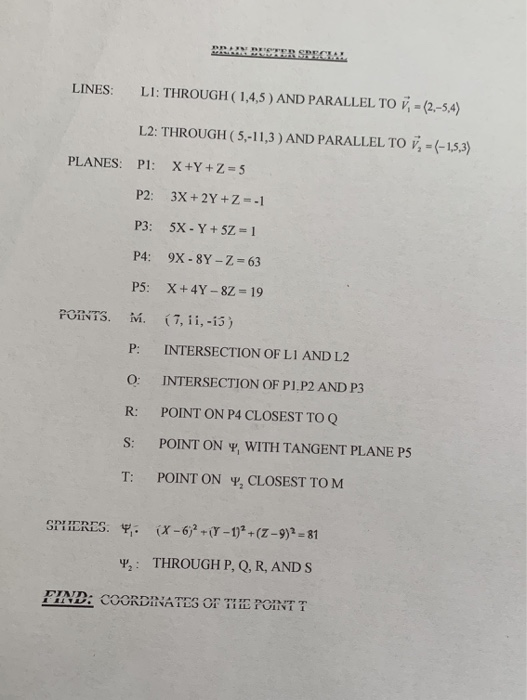 Solved Etter Lines Li Through 1 4 5 And Parallel To V Chegg Com