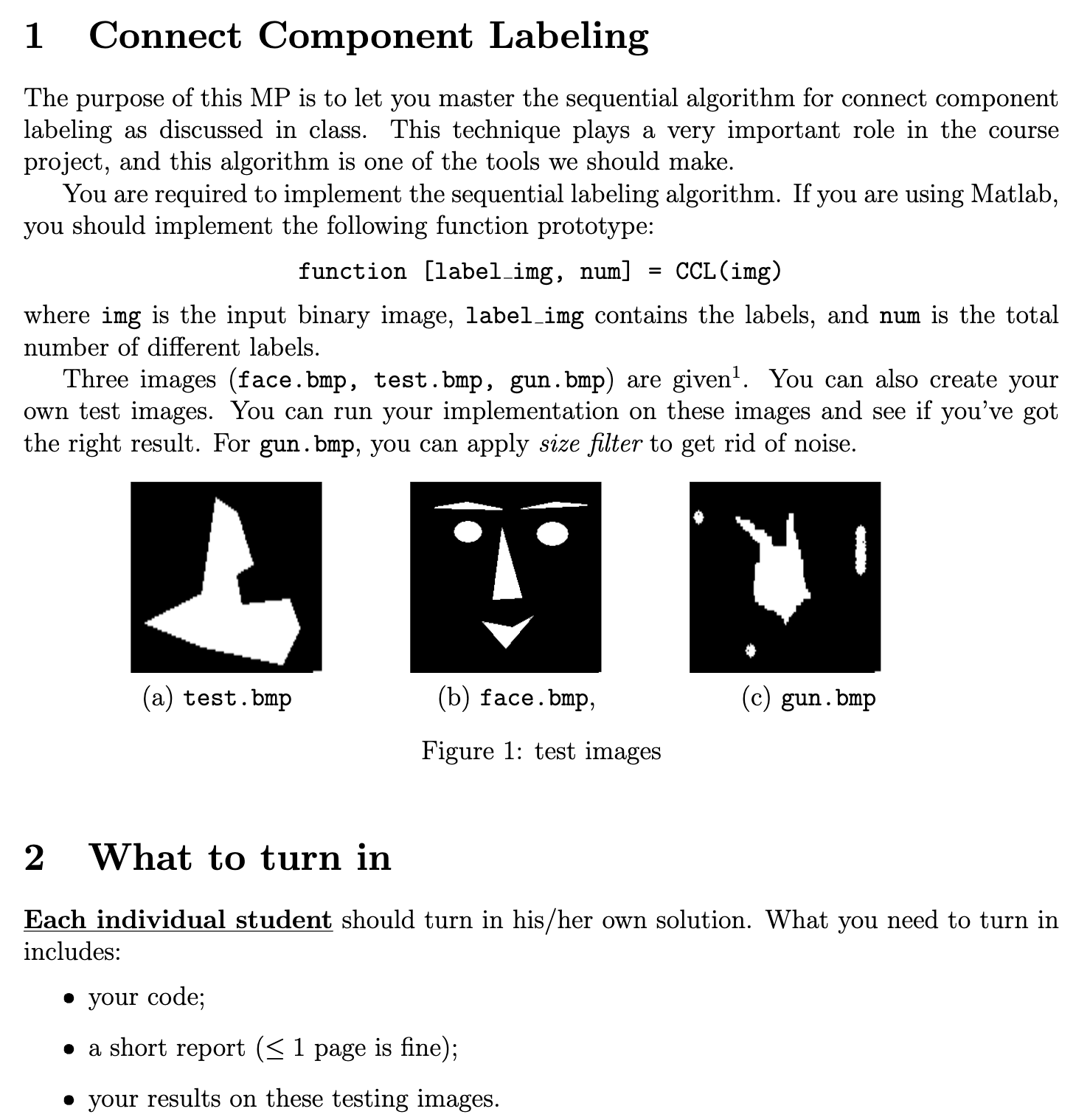 Component Labeling Image 1 Connect Component LabelingThe purpose of this MP | Chegg.com