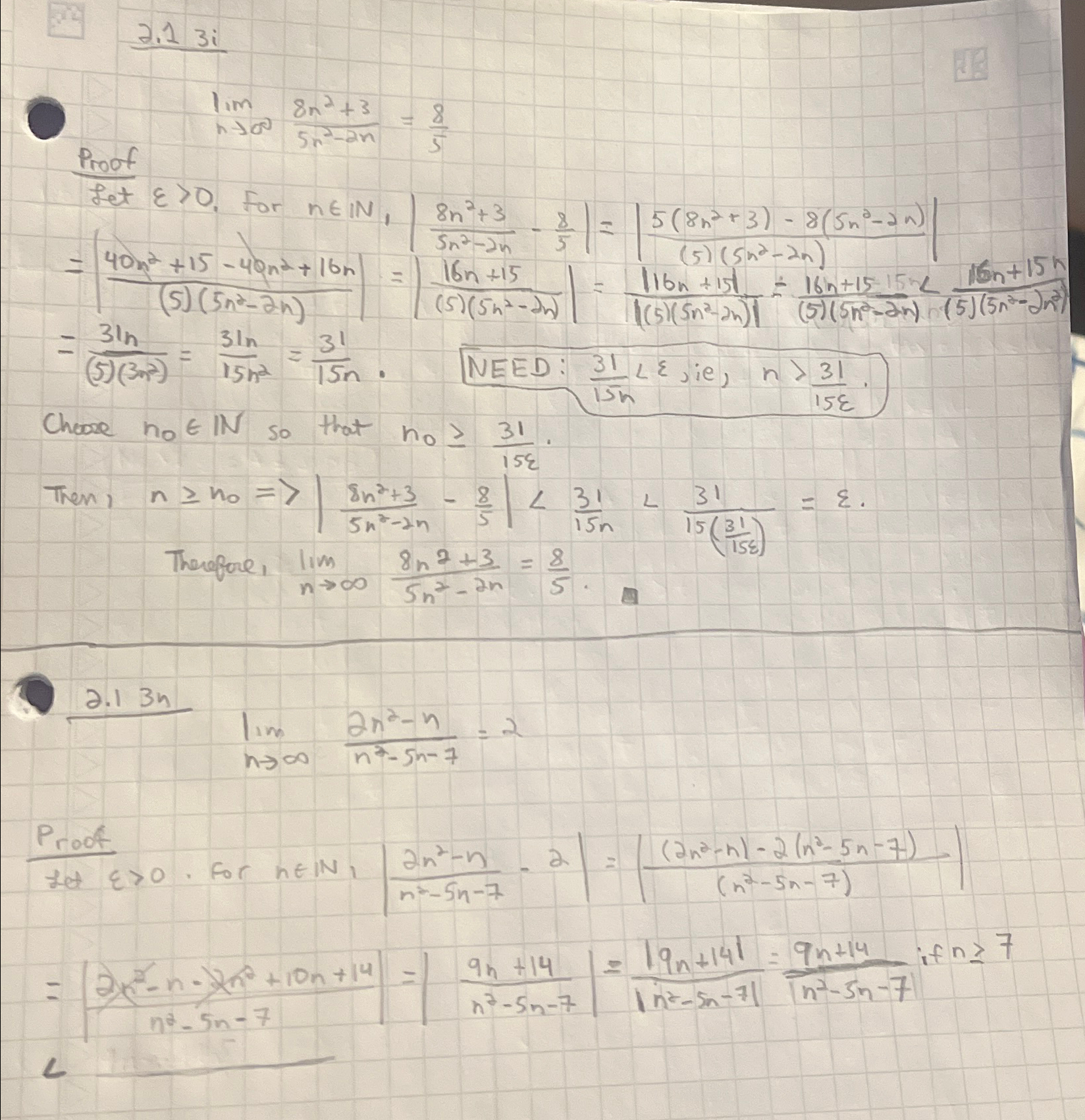 Solved This is a Real Analysis ProofThe proof in #2.1.3i is | Chegg.com
