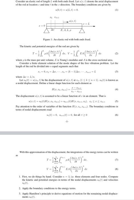 Solved Consider an elastic rod of length L with both ends | Chegg.com