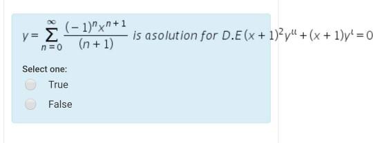 Solved Y 2 E 1 1 N 0 N 1 Is Asolution For D E Chegg Com