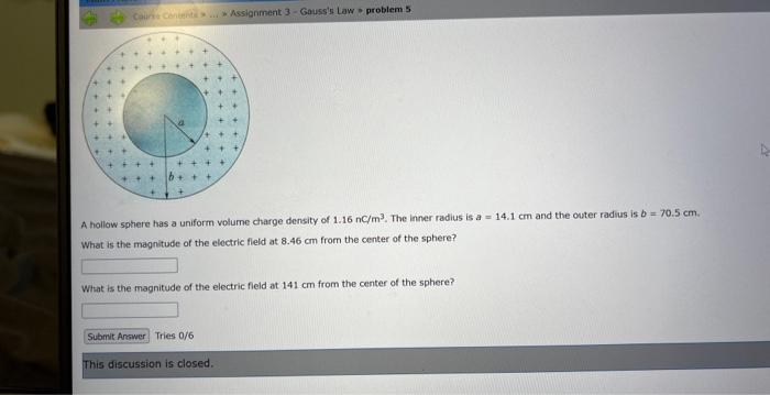 Solved + Course Content Assignment 3-Gauss's Law > Problem 5 | Chegg.com