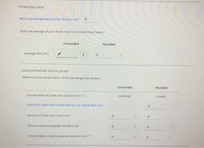 Solved The reaction between permanganate and oxalic acid is