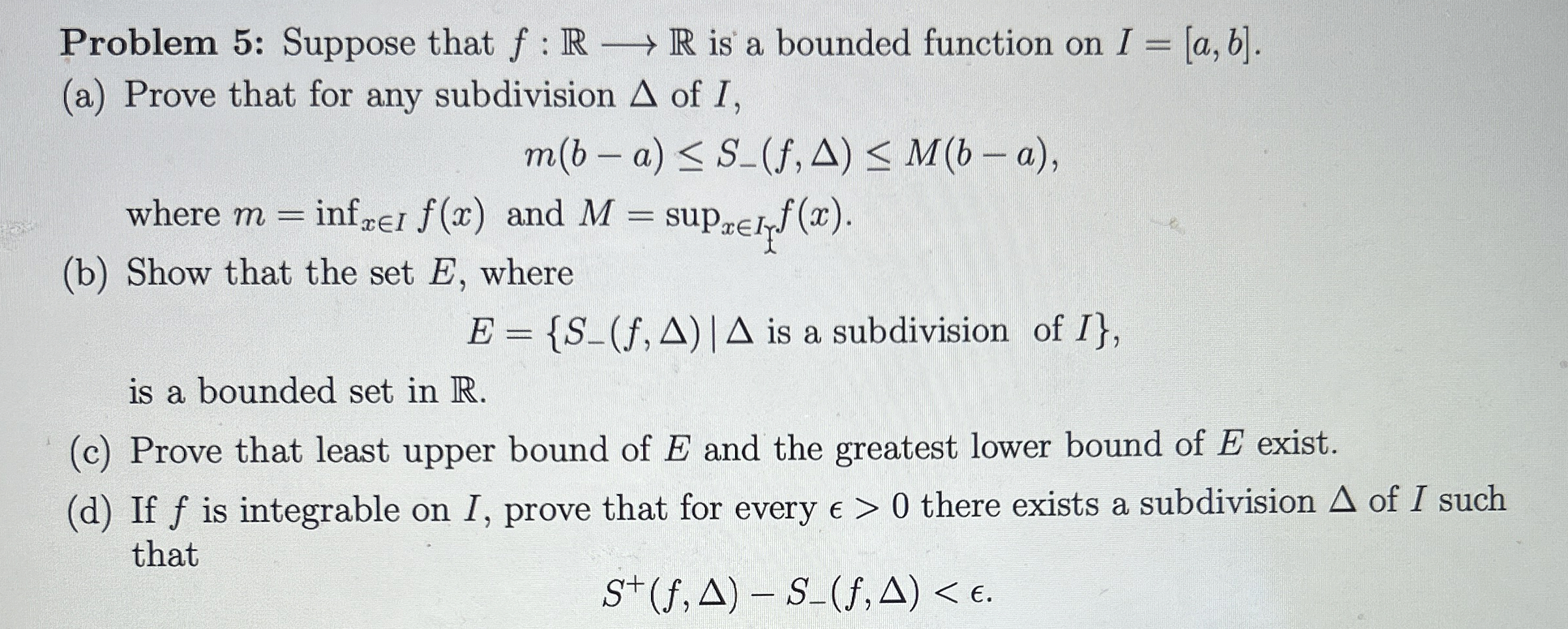 Solved Real Analysis please help with all parts if | Chegg.com