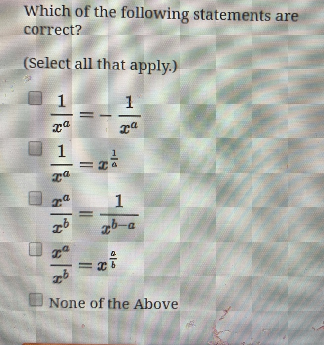 Solved Which of the following statements are correct? | Chegg.com