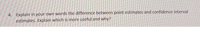 Solved 4. Explain in your own words the difference between | Chegg.com