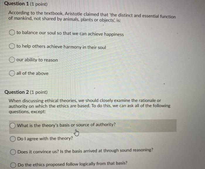 Solved Question 1 (1 point) According to the textbook, | Chegg.com
