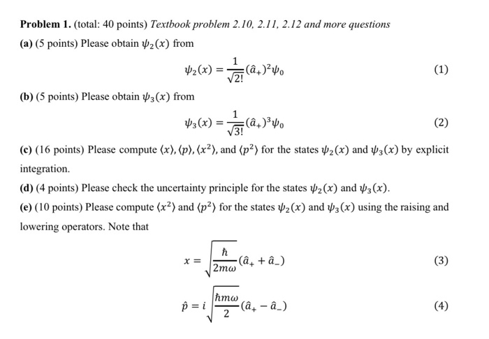 Solved Problem 1. (total: 40 points) Textbook problem 2.10, | Chegg.com