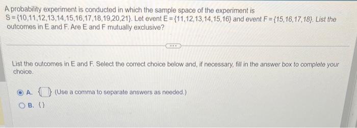Solved A probability experiment is conducted in which the | Chegg.com