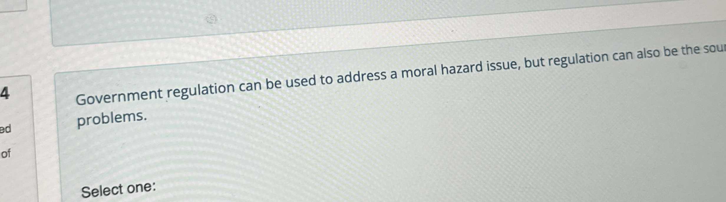 Solved Government regulation can be used to address a moral | Chegg.com