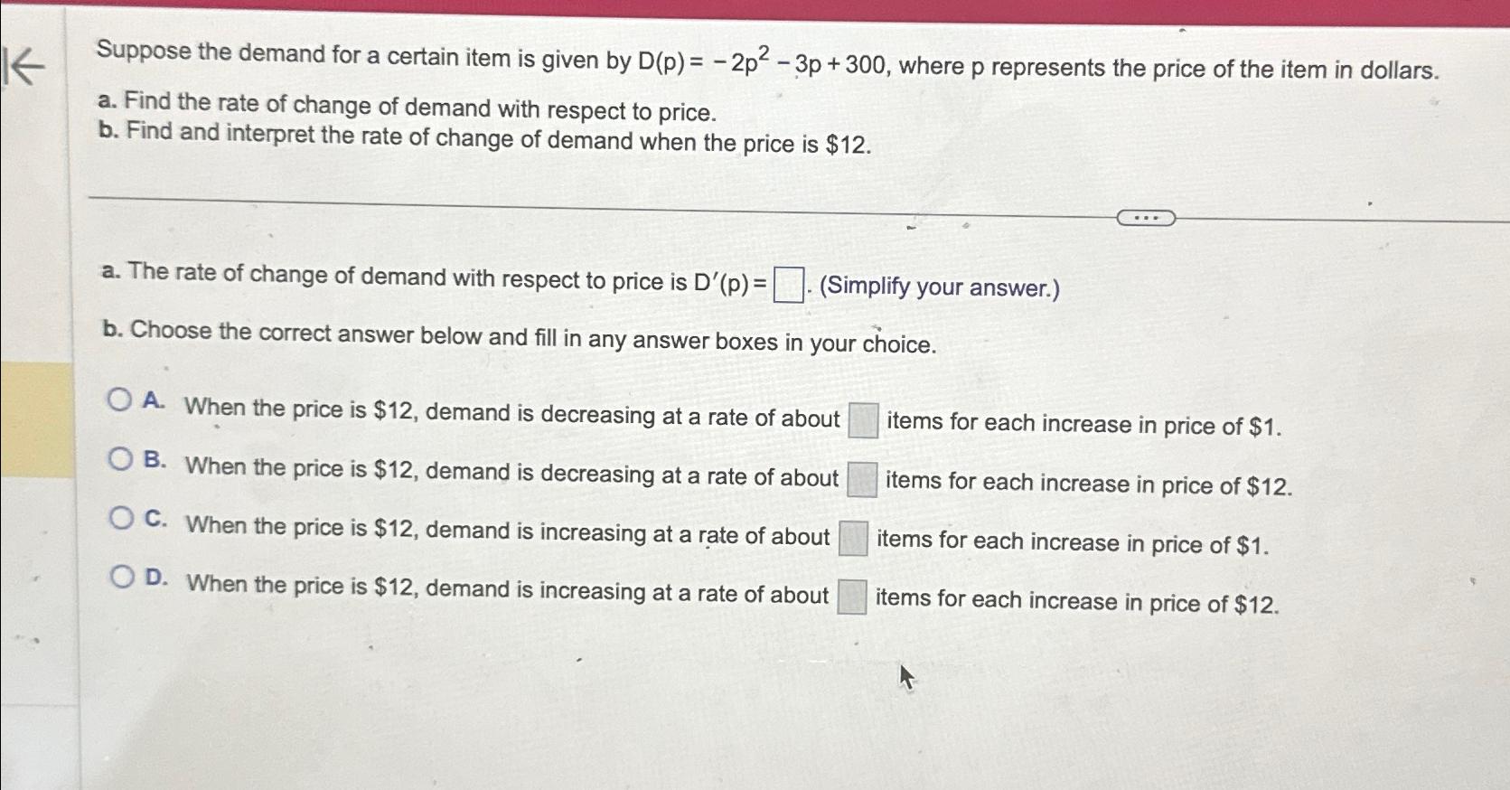 Solved Suppose the demand for a certain item is given by | Chegg.com