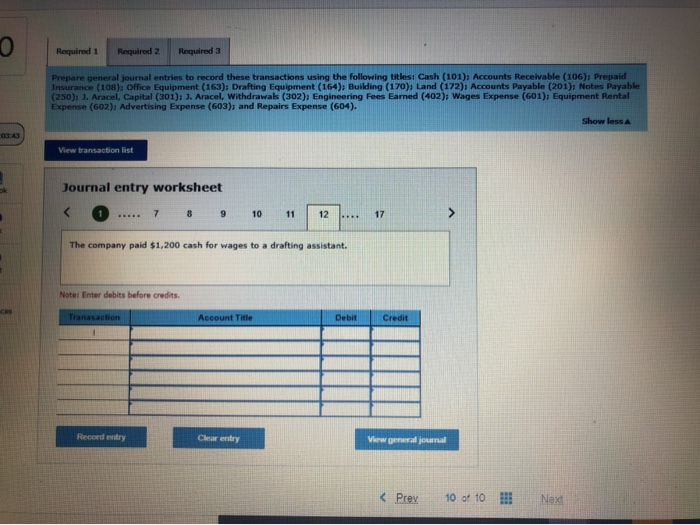 Solved Required 1 Required 2 Required 3 Prepare General Chegg