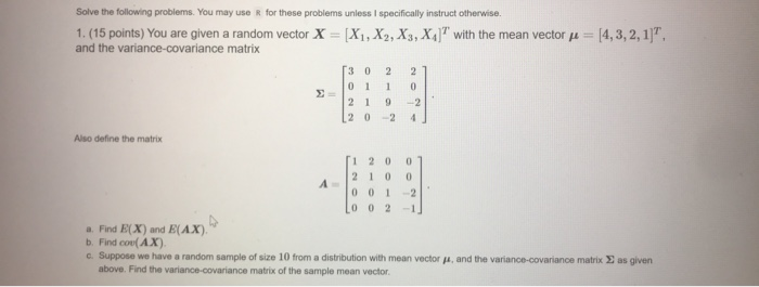 Solved Solve the following problems. You may use for these | Chegg.com
