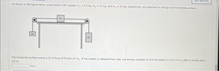 Solved As shown in the figure below, three blocks with | Chegg.com