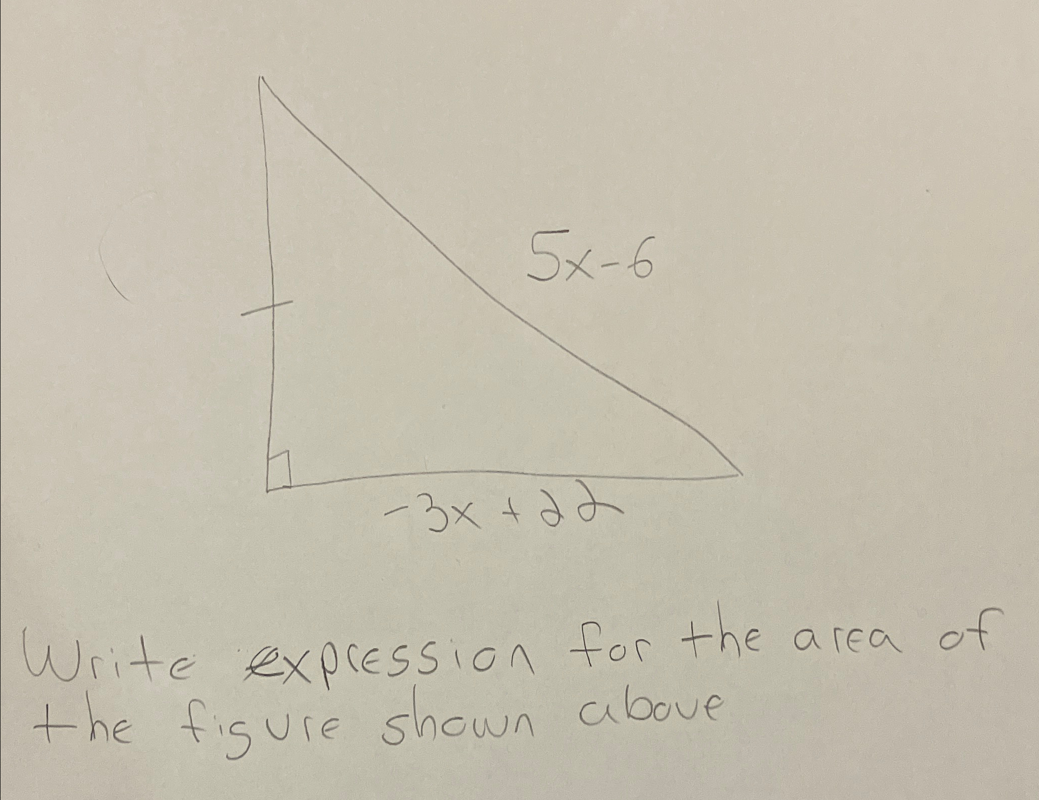 Solved Write expression for the area of the figure shown | Chegg.com
